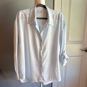 Babaton Pale Blue Relaxed Button-Down Shirt
